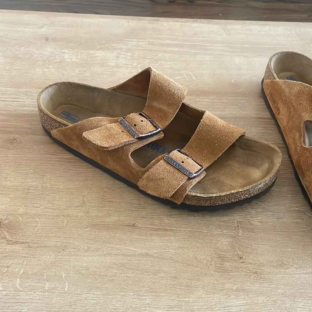 Birkenstock Women's Suede Two-Strap Sandals in Chestnut - Picture 6 of 11